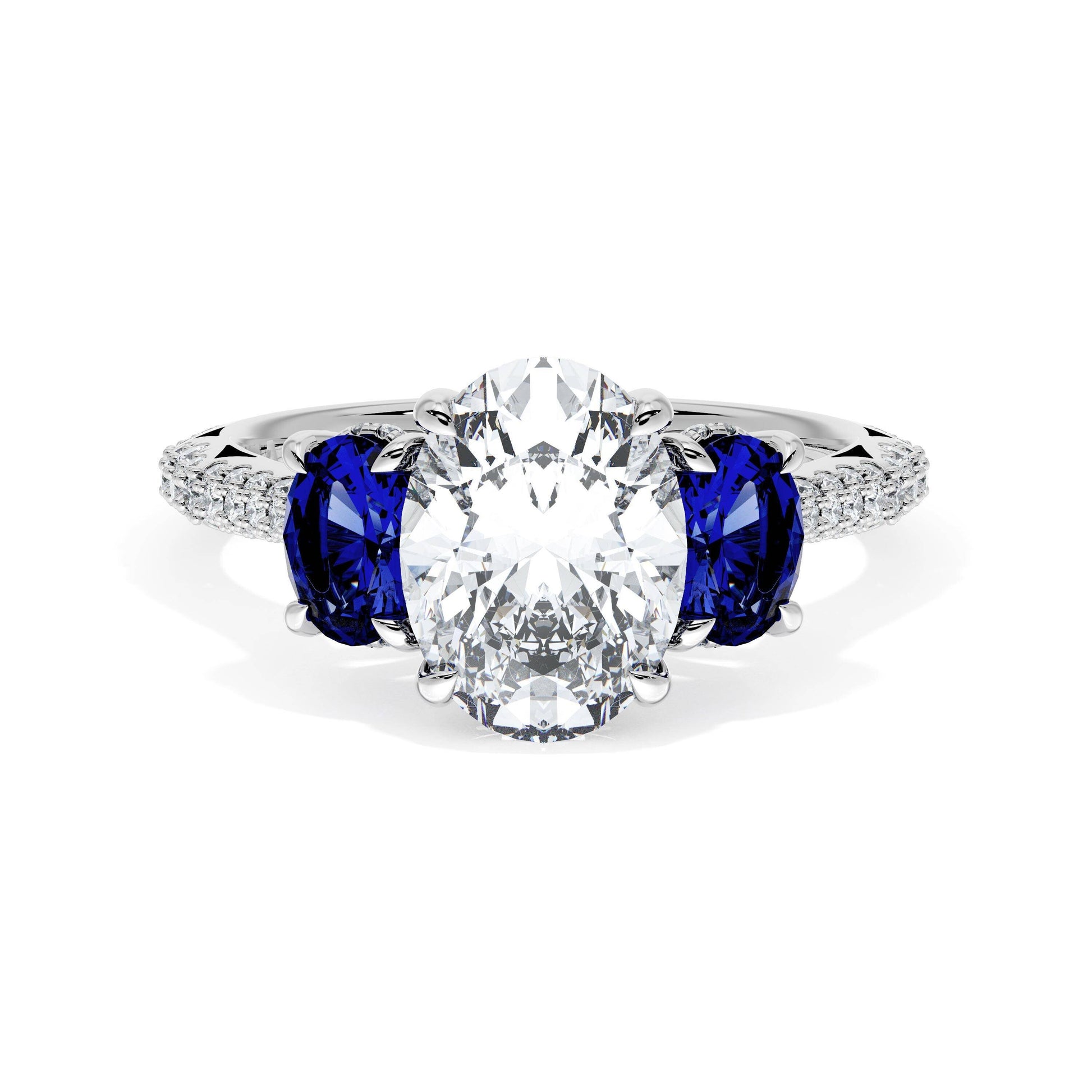 oval-3-stone-engagement-ring-in-blue-sapphire-40727OVBS
