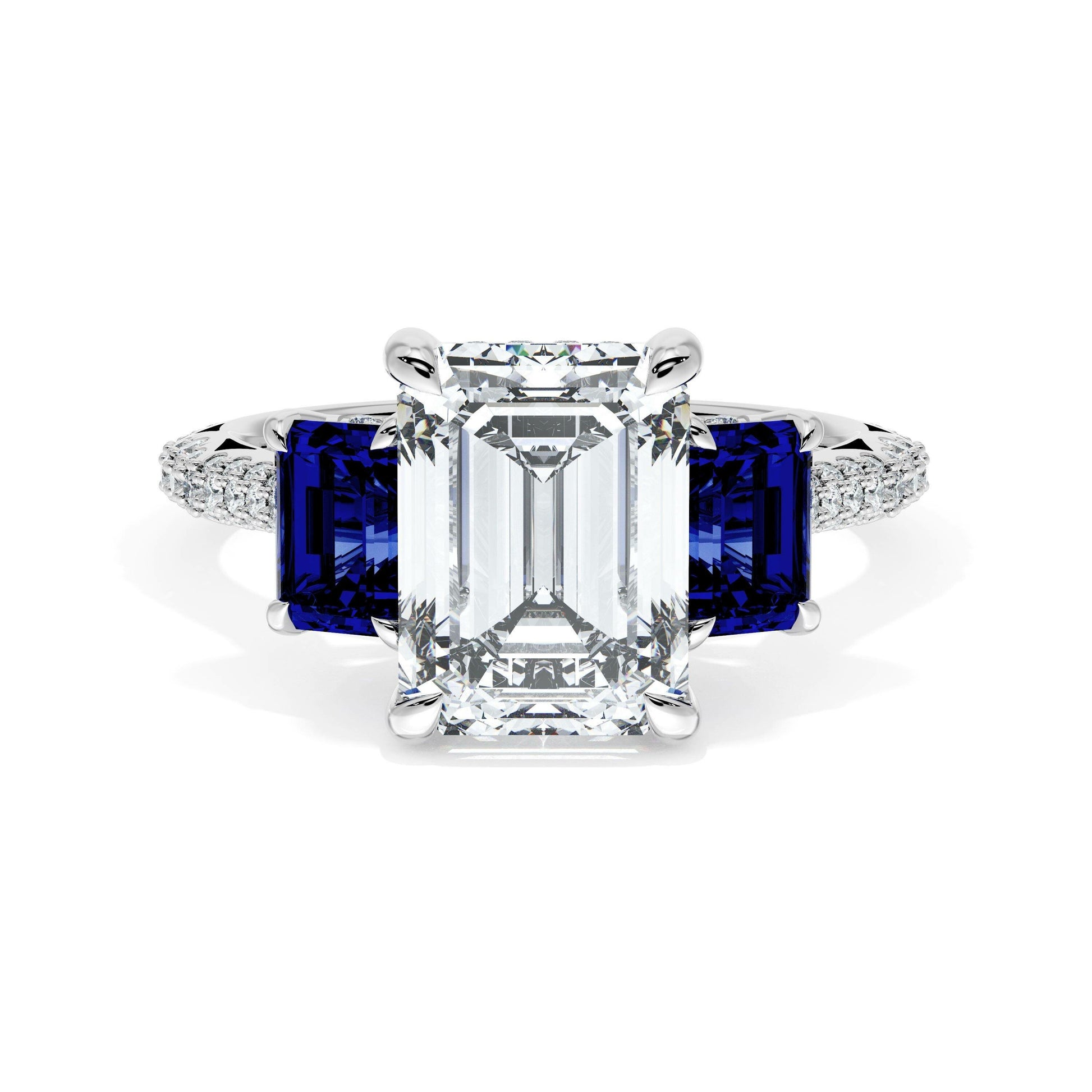 emerald-3-stone-engagement-ring-in-blue-sapphire-40727ECBS