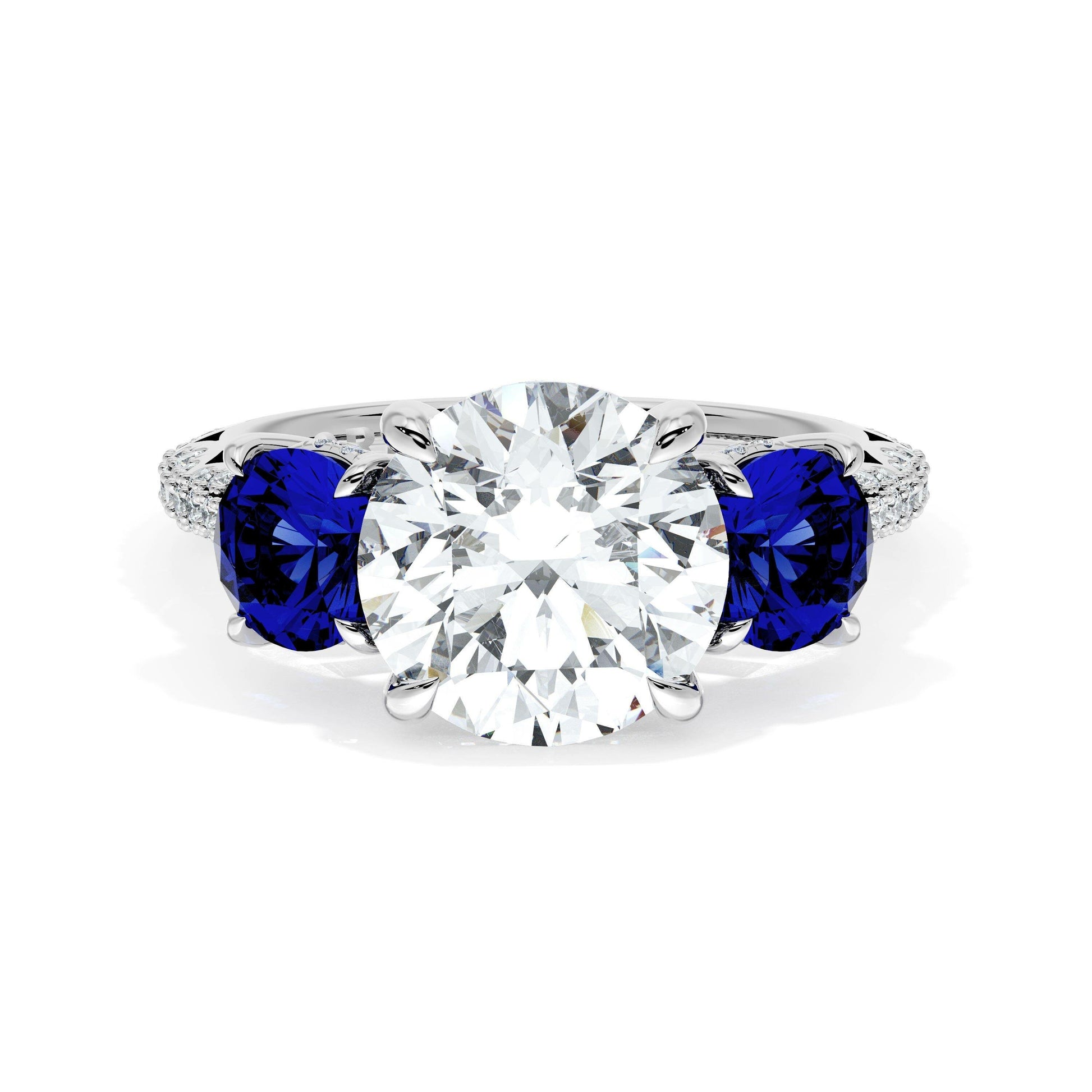 round-3-stone-engagement-ring-in-blue-sapphire-40727RDBS