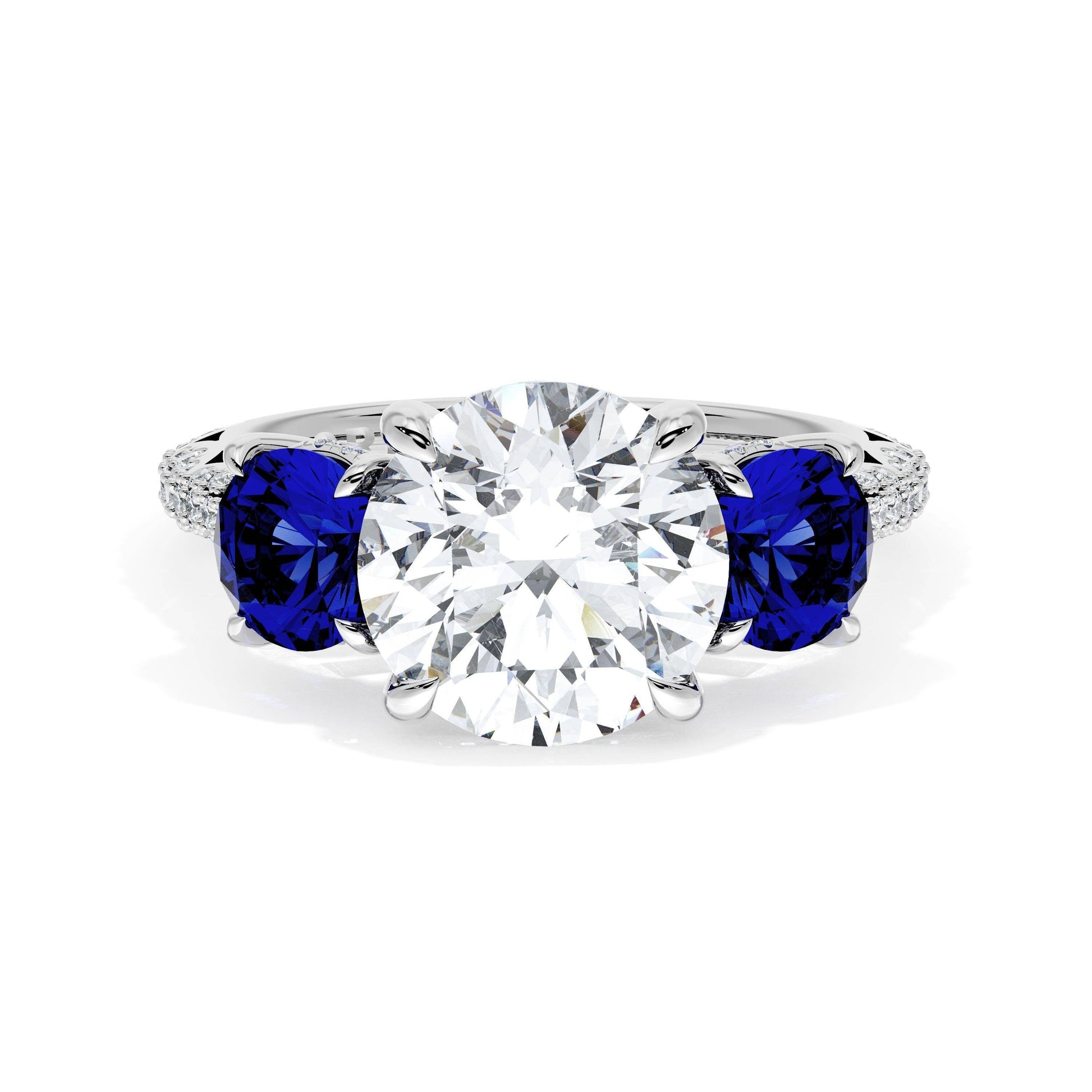 round-3-stone-engagement-ring-in-blue-sapphire-40727RDBS