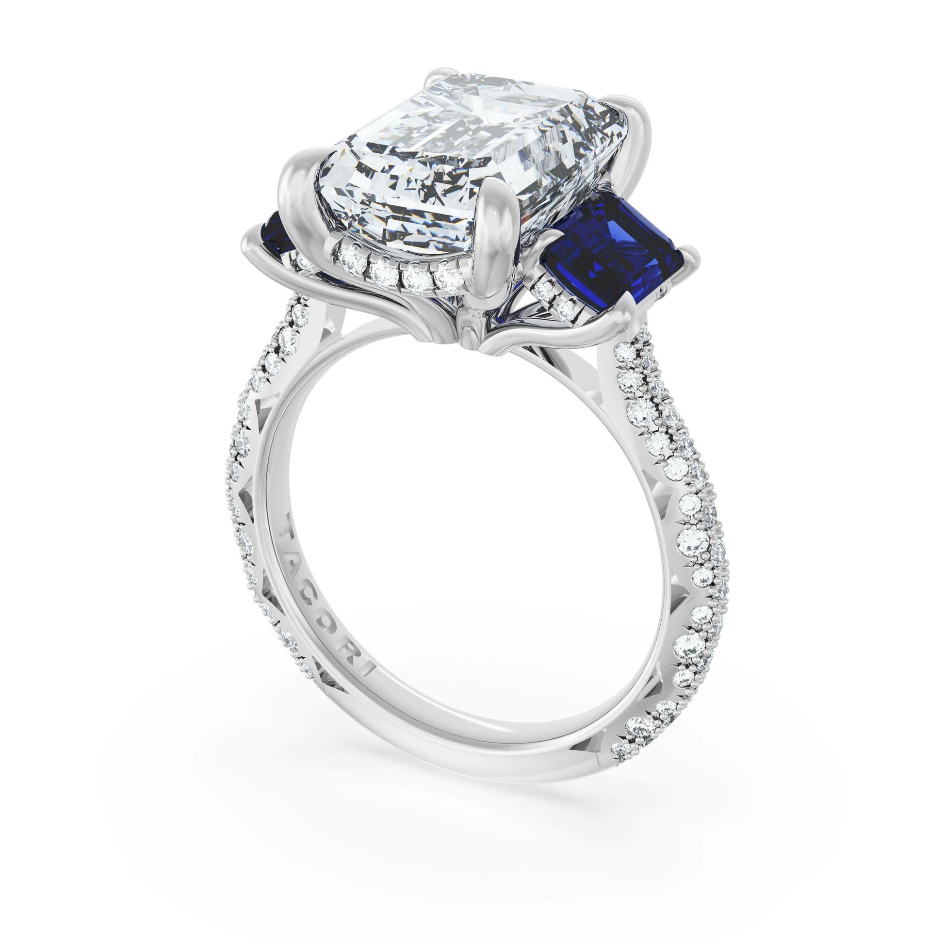 emerald-3-stone-engagement-ring-in-blue-sapphire-40727ECBS