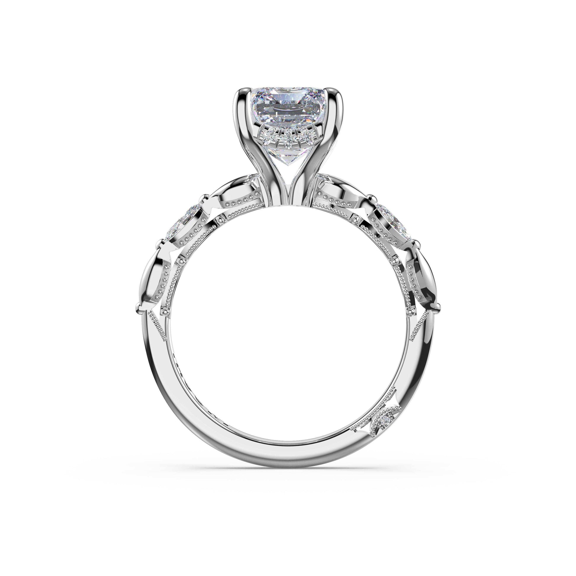 marquise-pattern-emerald-solitaire-engagement-ring-464EC