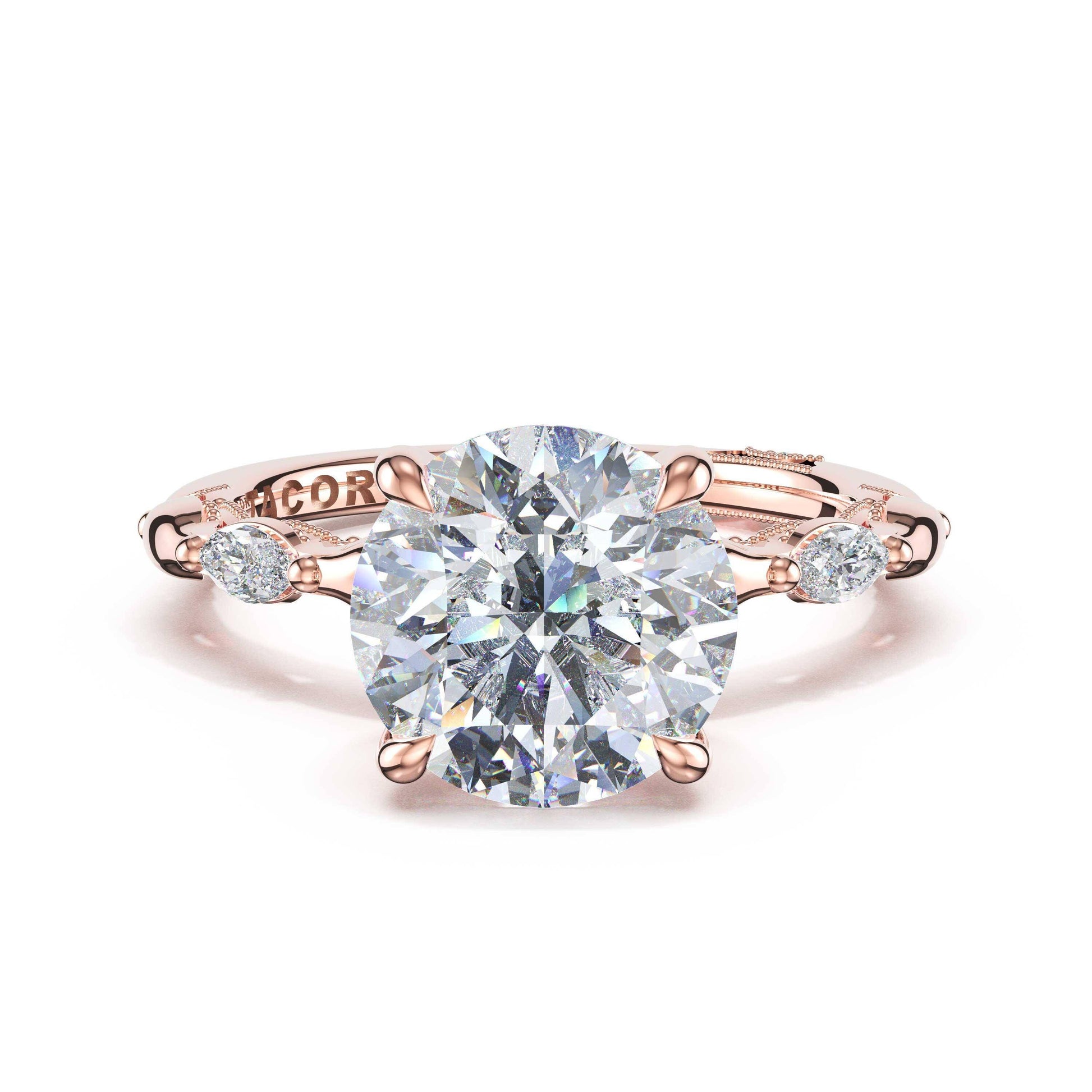 marquise-pattern-round-solitaire-engagement-ring-464RD