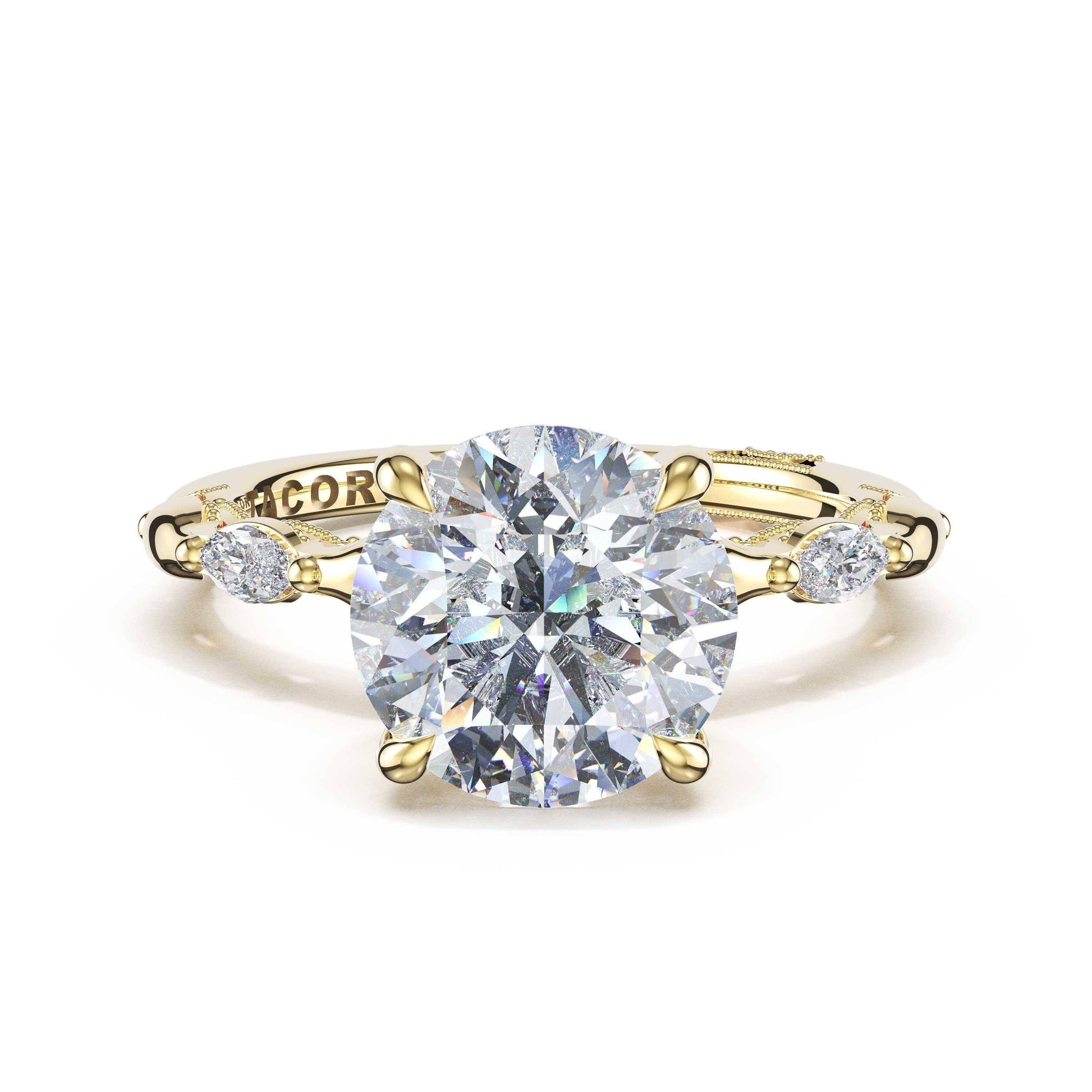 marquise-pattern-round-solitaire-engagement-ring-464RD