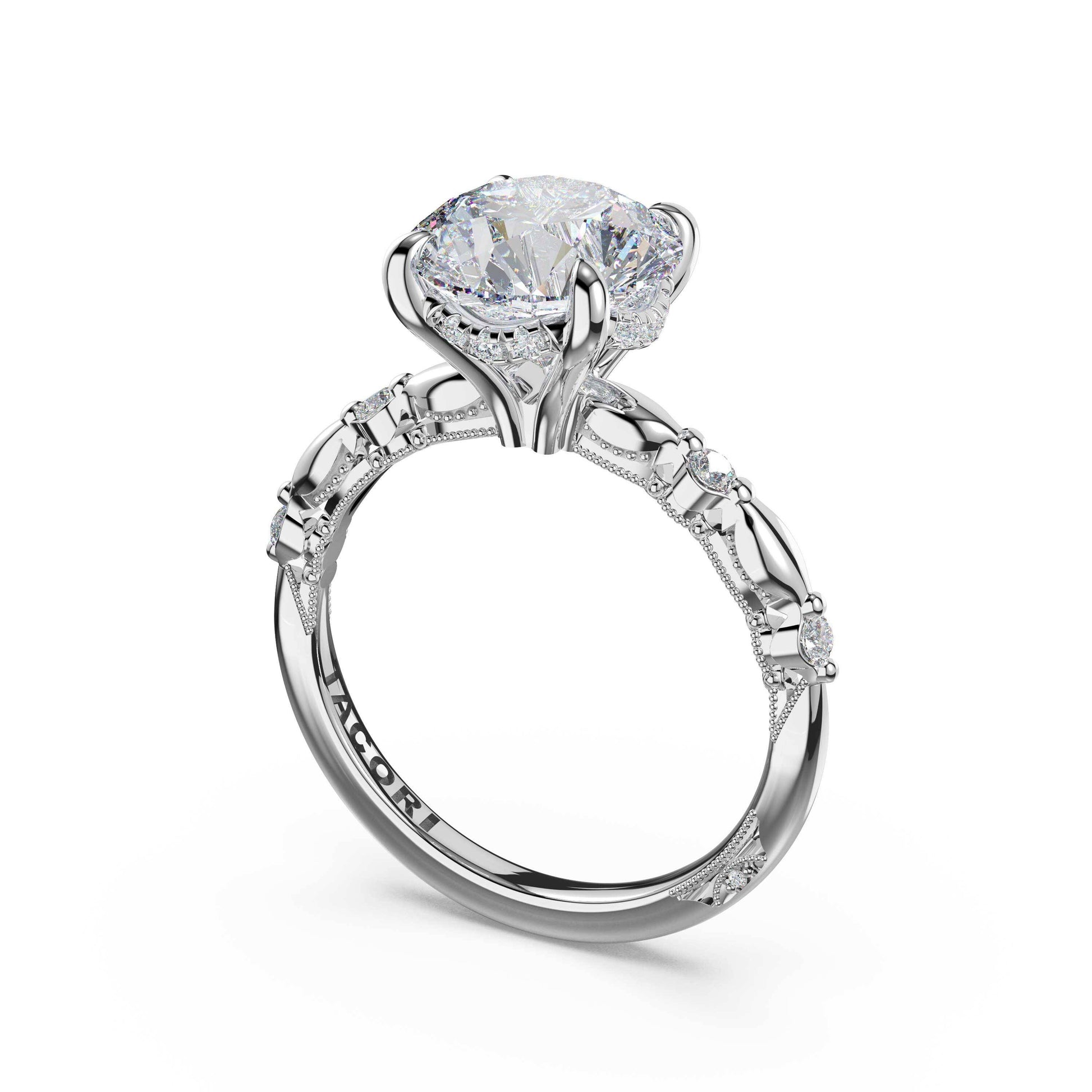 mixed-pattern-round-solitaire-engagement-ring-466RD