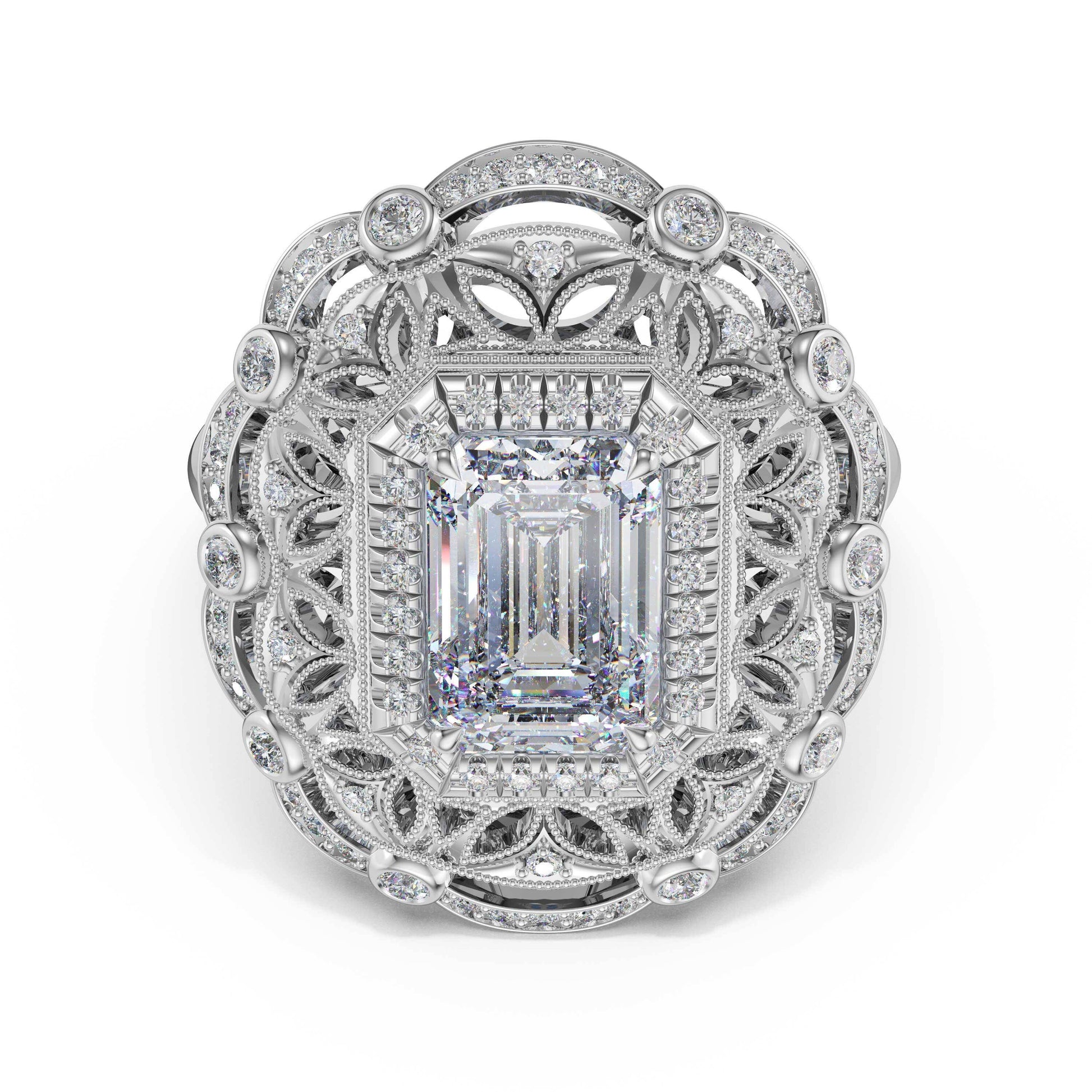 emerald-estate-diamond-engagement-ring-470EC