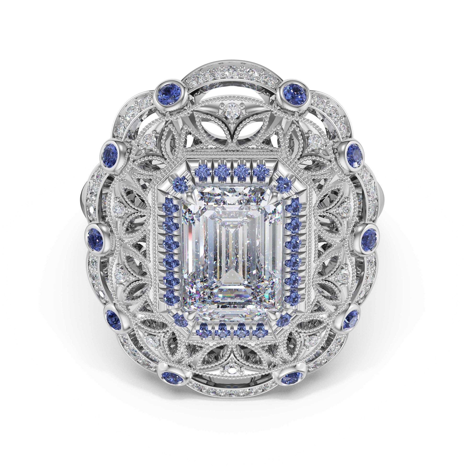 emerald-estate-diamond-and-sapphire-engagement-ring-470ECBS1