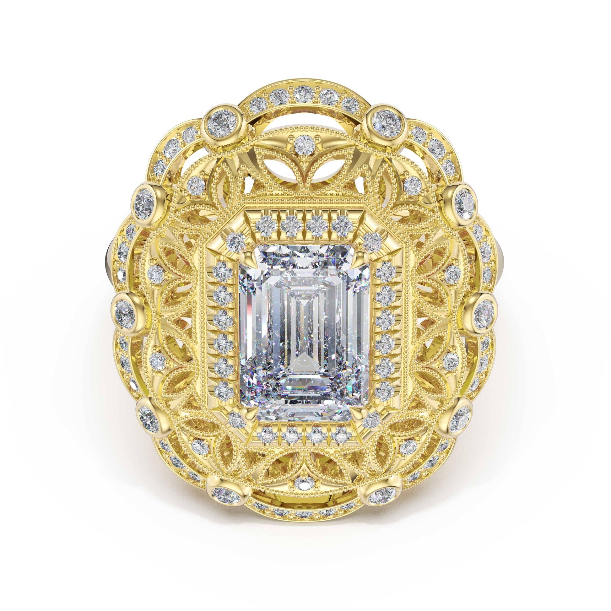 emerald-estate-diamond-engagement-ring-470EC
