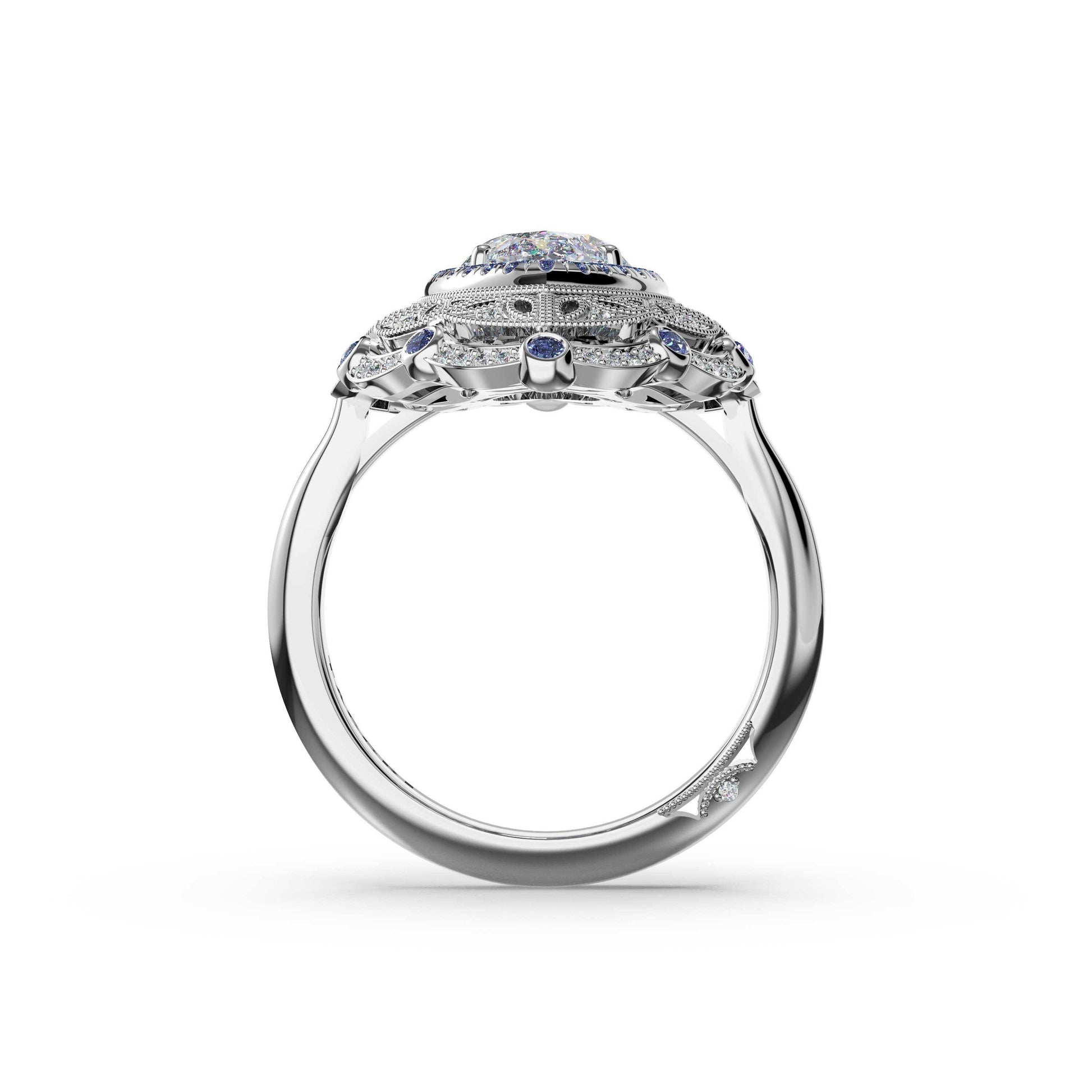 marquise-estate-diamond-and-sapphire-engagement-ring-470MQBS1