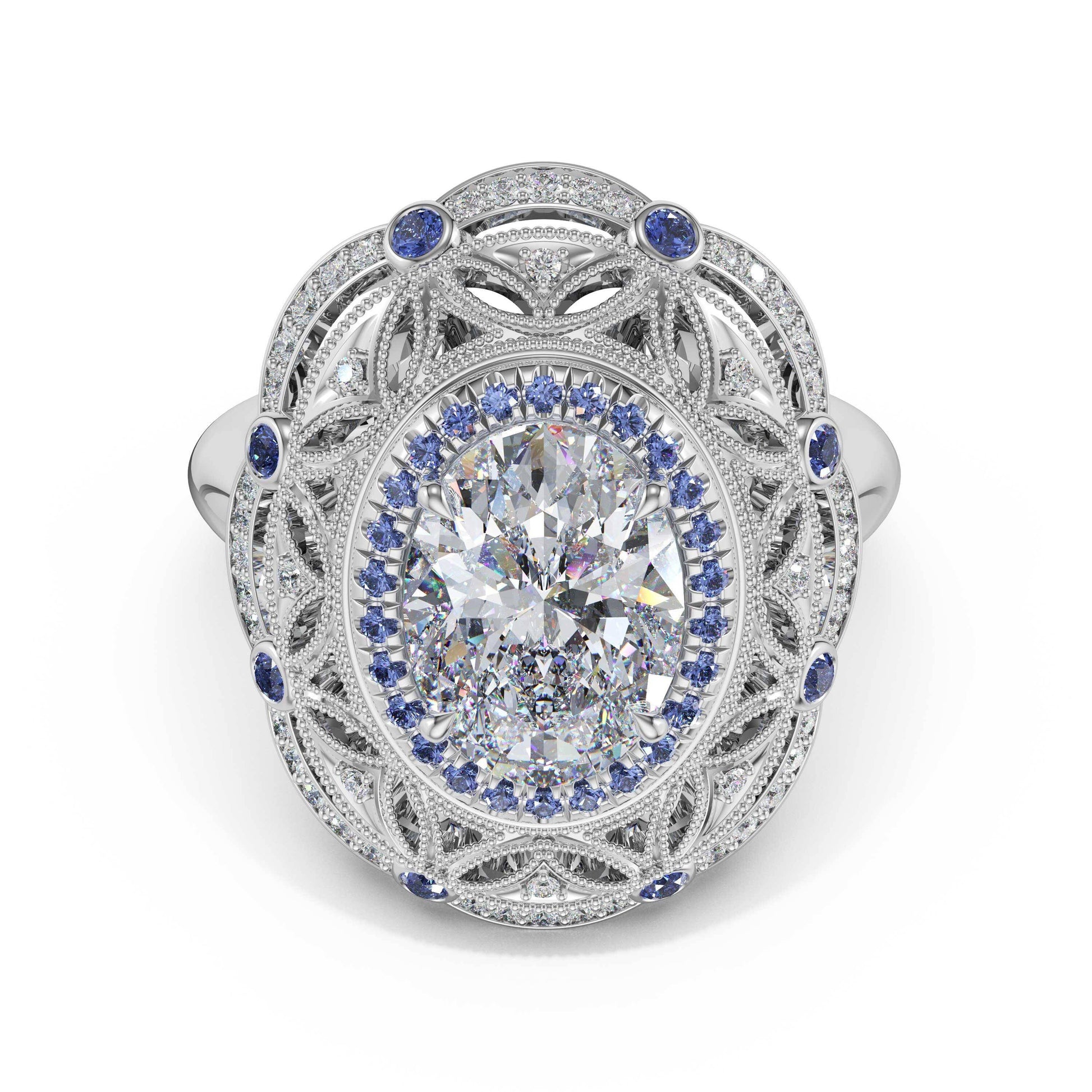 oval-estate-diamond-and-sapphire-engagement-ring-470OVBS1