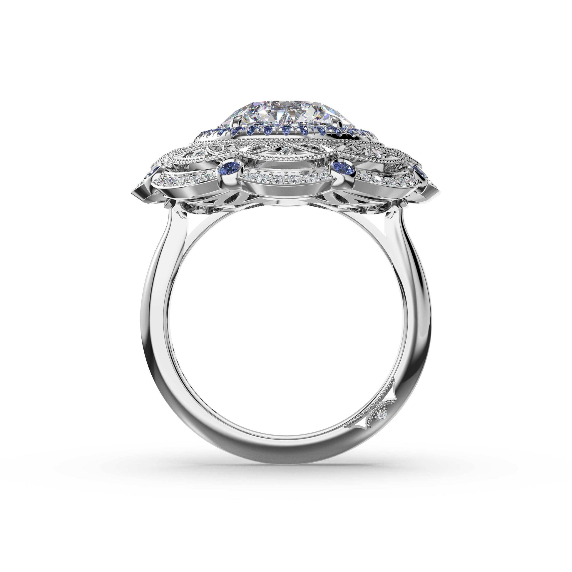 round-estate-diamond-and-sapphire-engagement-ring-470RDBS1