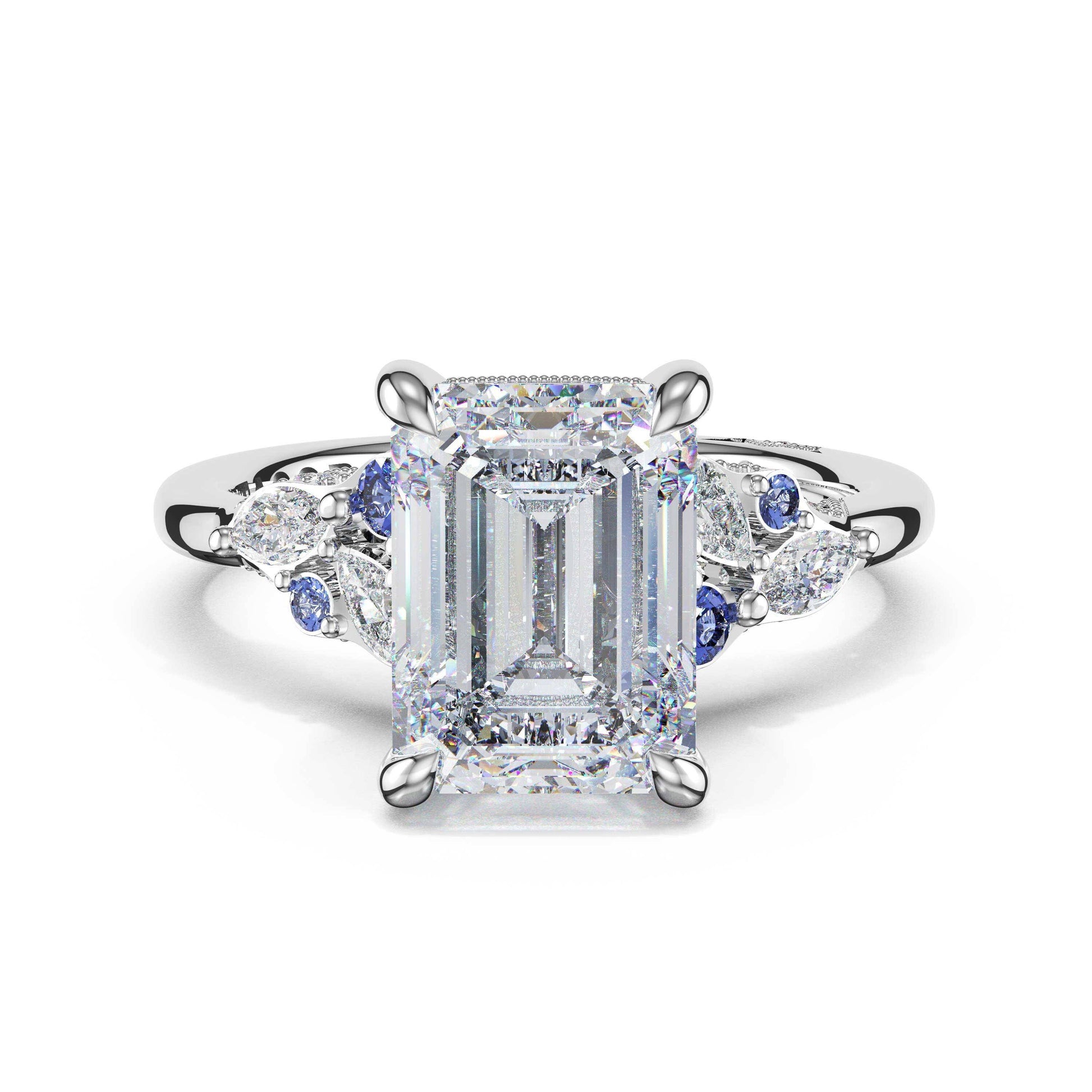 sapphire-cluster-emerald-engagement-ring-483ECBS