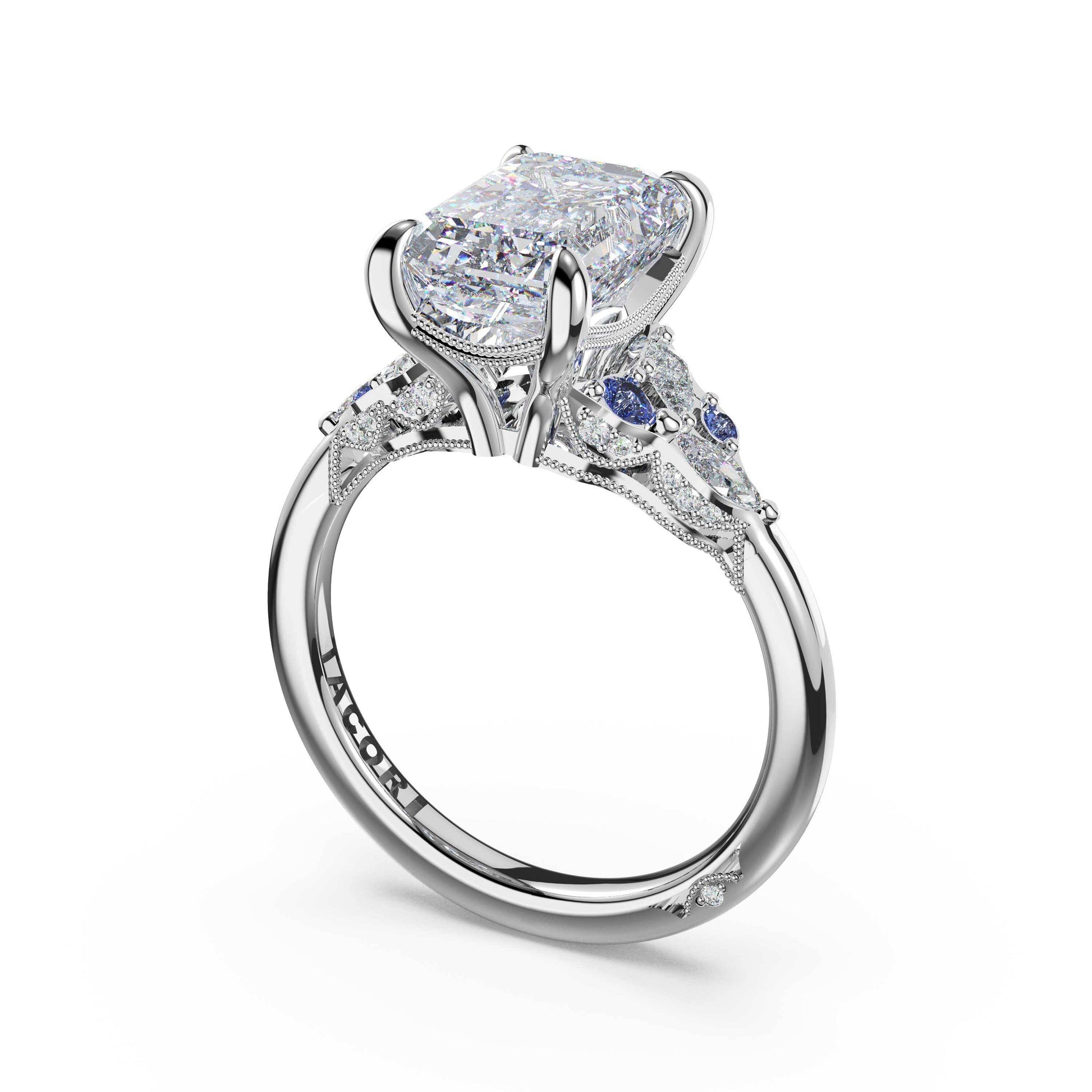 sapphire-cluster-emerald-engagement-ring-483ECBS