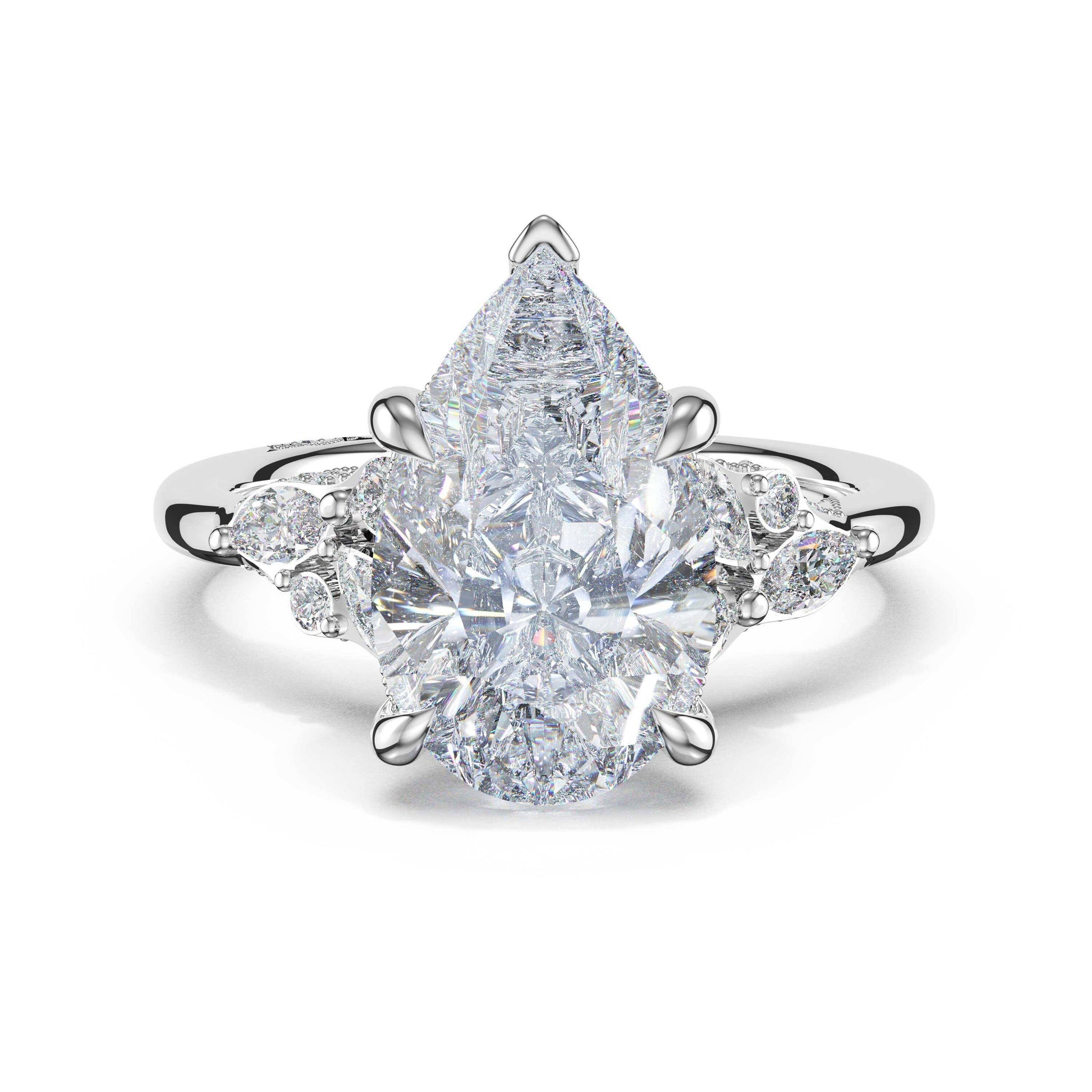 asymmetrical-cluster-pear-engagement-ring-483PS