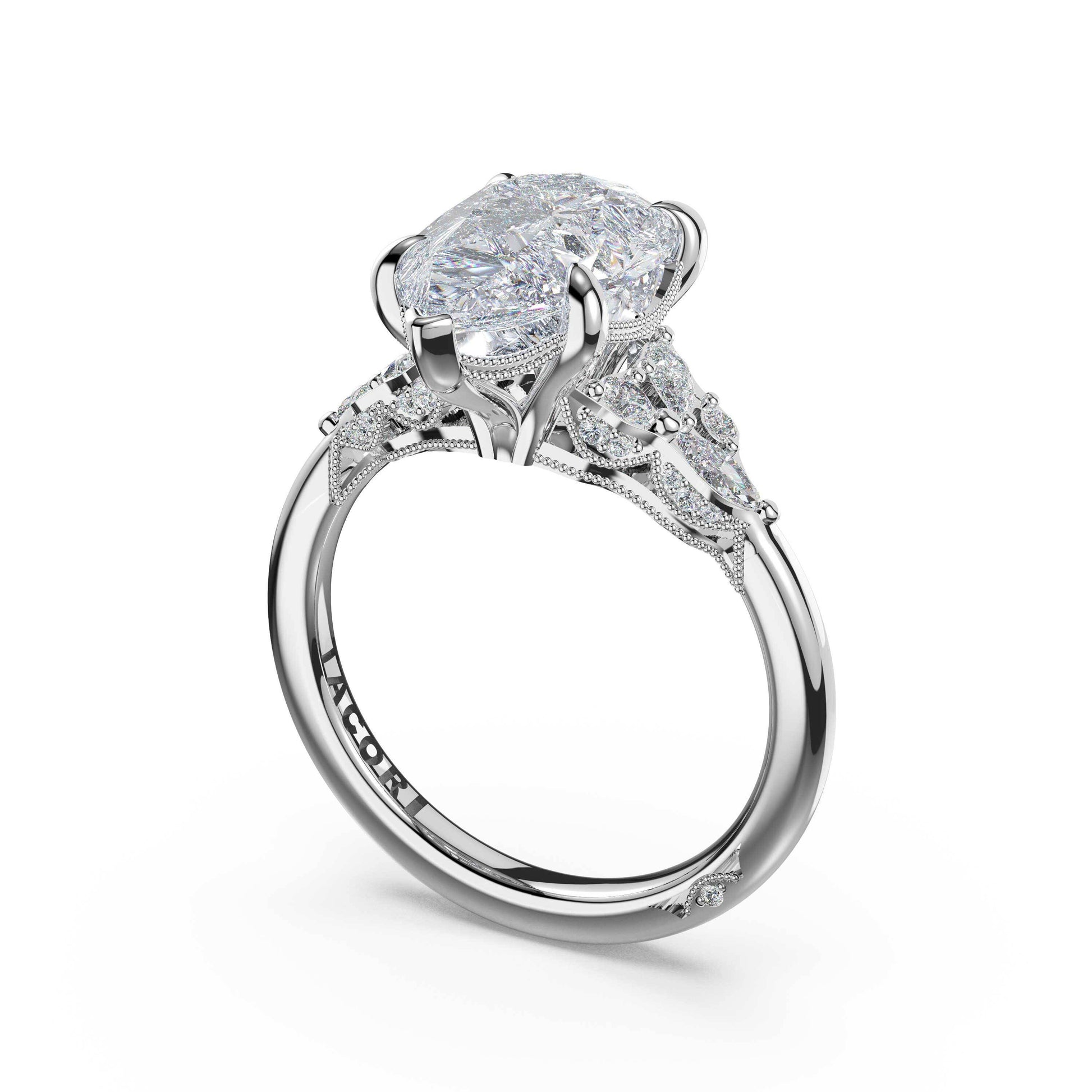asymmetrical-cluster-pear-engagement-ring-483PS