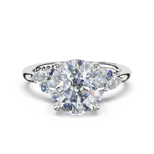 sapphire-cluster-round-engagement-ring-483RDBS
