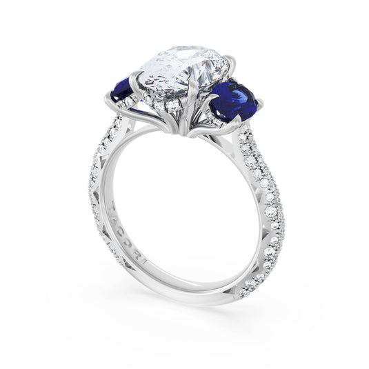 Tacori Oval 3-Stone Engagement Ring in Blue Sapphire 40927OV13X95BS