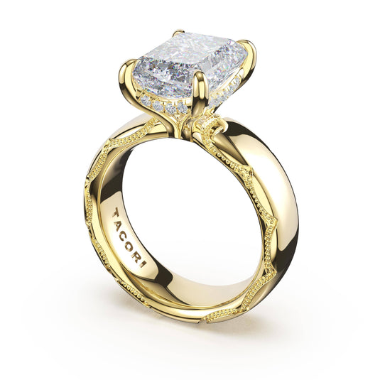 Tacori Emerald Solitaire Cigar Band Engagement Ring 4146EC11X8