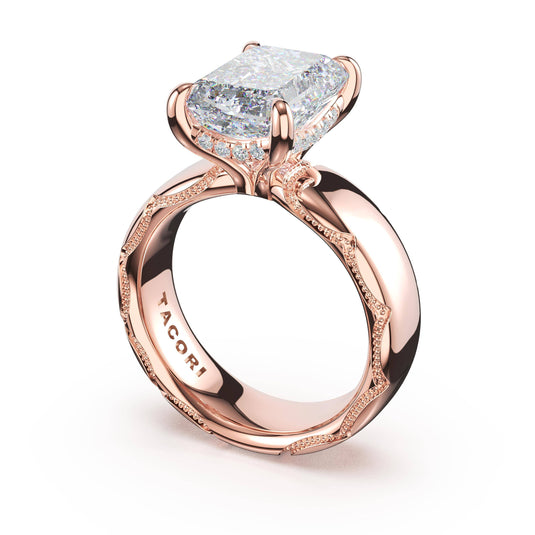 Tacori Emerald Solitaire Cigar Band Engagement Ring 4146EC11X8