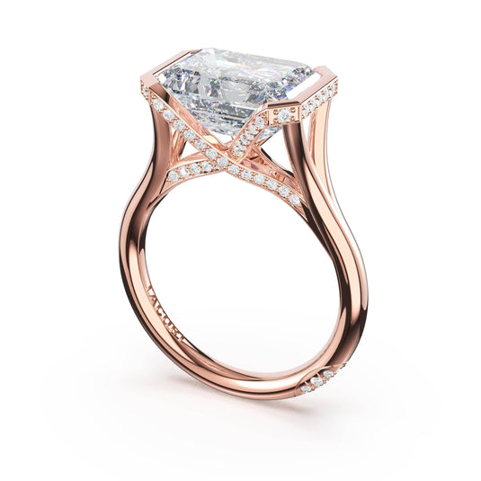 Tacori Emerald East-West Semi Bezel Solitaire Engagement Ring in 18kt Rose Gold 42524EC11X8