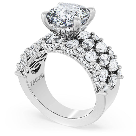 Tacori Cushion Solitaire Engagement Ring w/ North South Marquise & Pear Band 21CU912