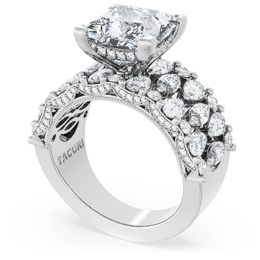 Tacori Princess Solitaire Engagement Ring w/ North South Marquise & Pear Band 21PR912