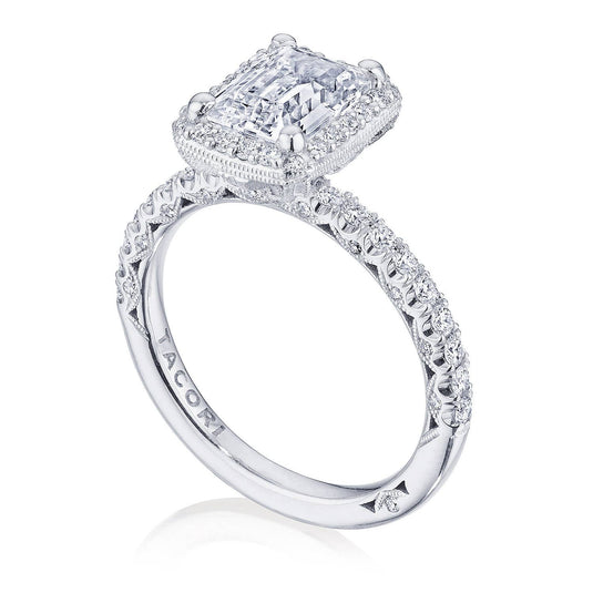 Petite Crescent | Emerald Bloom Engagement Ring HT2572EC8X6Y