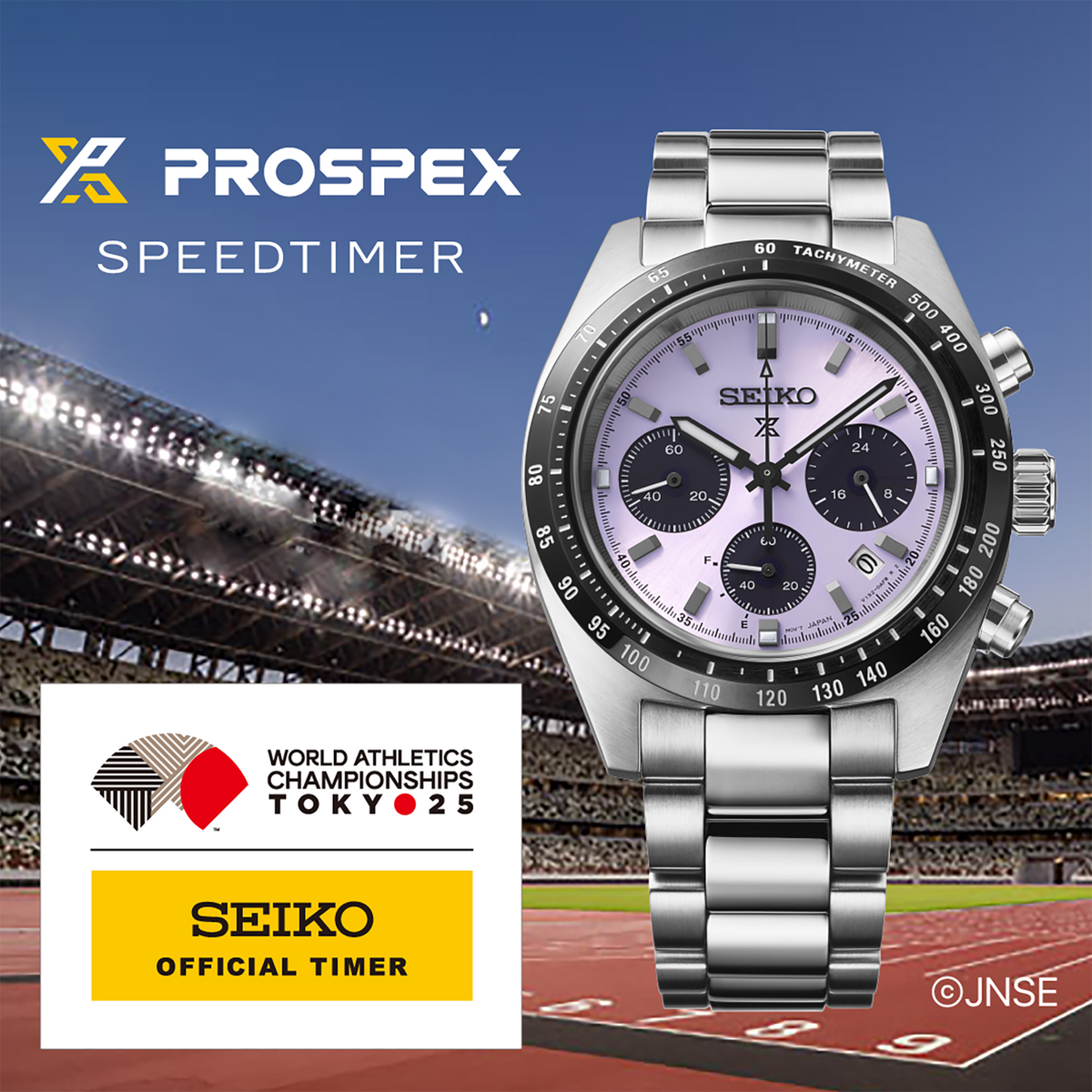 Seiko Speedtimer Solar Chronograph World Athletics Championships Tokyo25 Limited Edition Watch SSC955