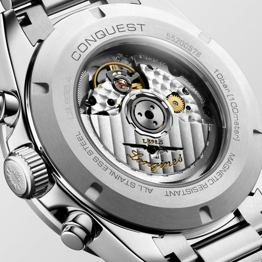 Longines Conquest Chronograph Automatic Watch, Ø 42.00 Mm, Stainless Steel And Ceramic Bezel. L3.835.4.02.6