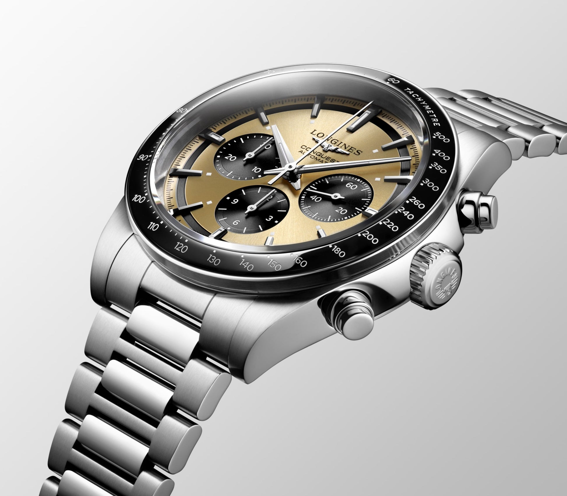 Longines Conquest Chronograph Automatic Watch, Ø 42.00 Mm, Stainless Steel And Ceramic Bezel. L3.835.4.32.6
