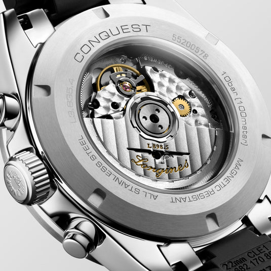 Longines Conquest Chronograph Automatic Watch, Ø 42.00 Mm, Stainless Steel And Ceramic Bezel. L3.835.4.32.9