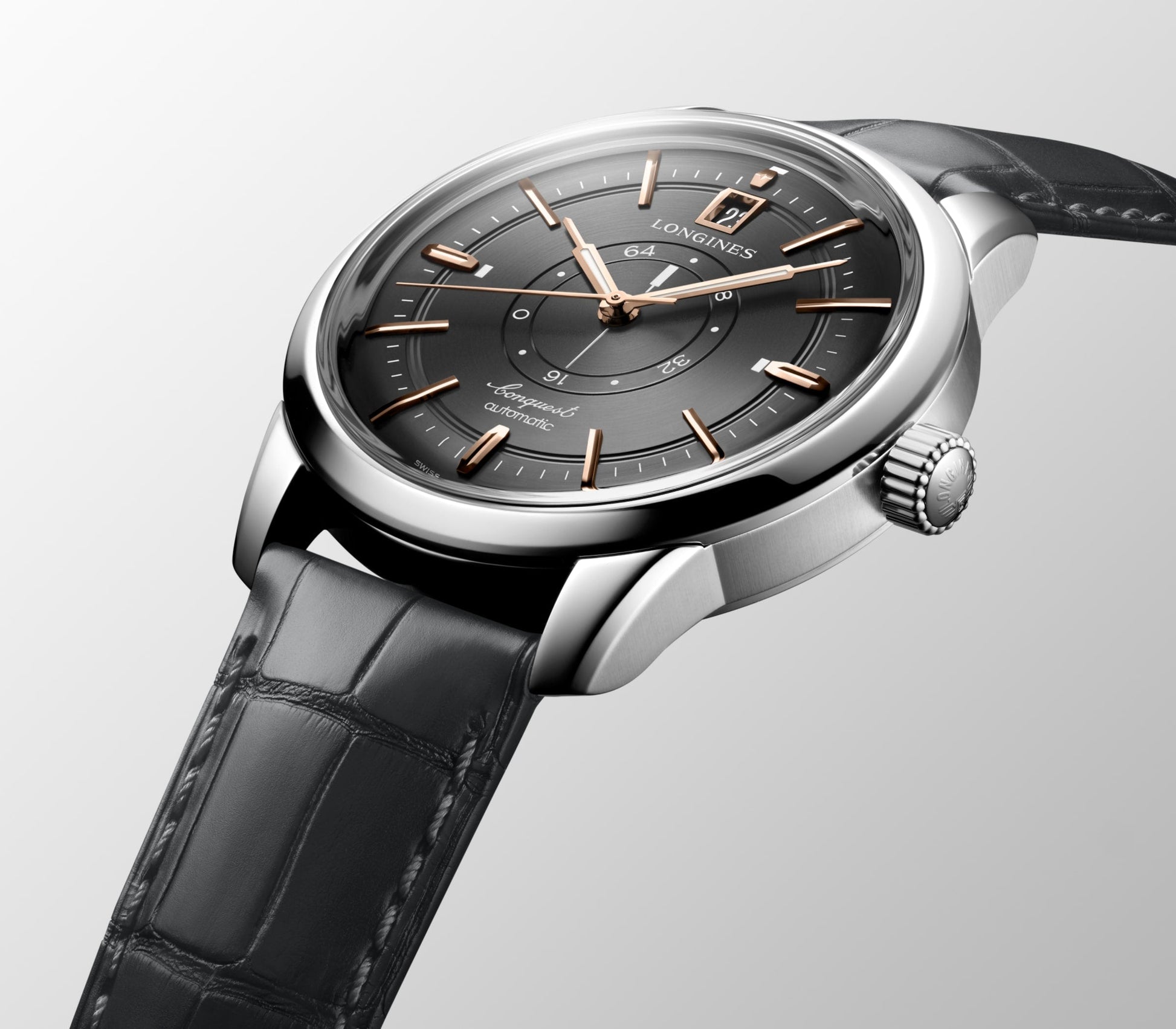 Longines Conquest Heritage Central Power Reserve Automatic Watch, Ø 38.00 Mm, Stainless Steel. L1.648.4.62.2