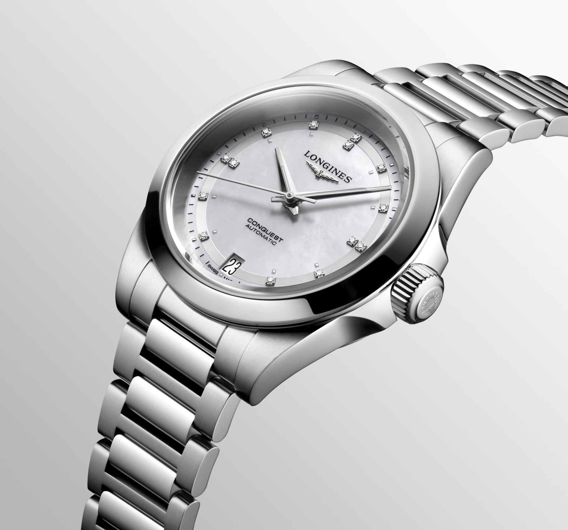 Longines Conquest Automatic Watch, Ø 34.00 Mm, Stainless Steel. L3.430.4.87.6