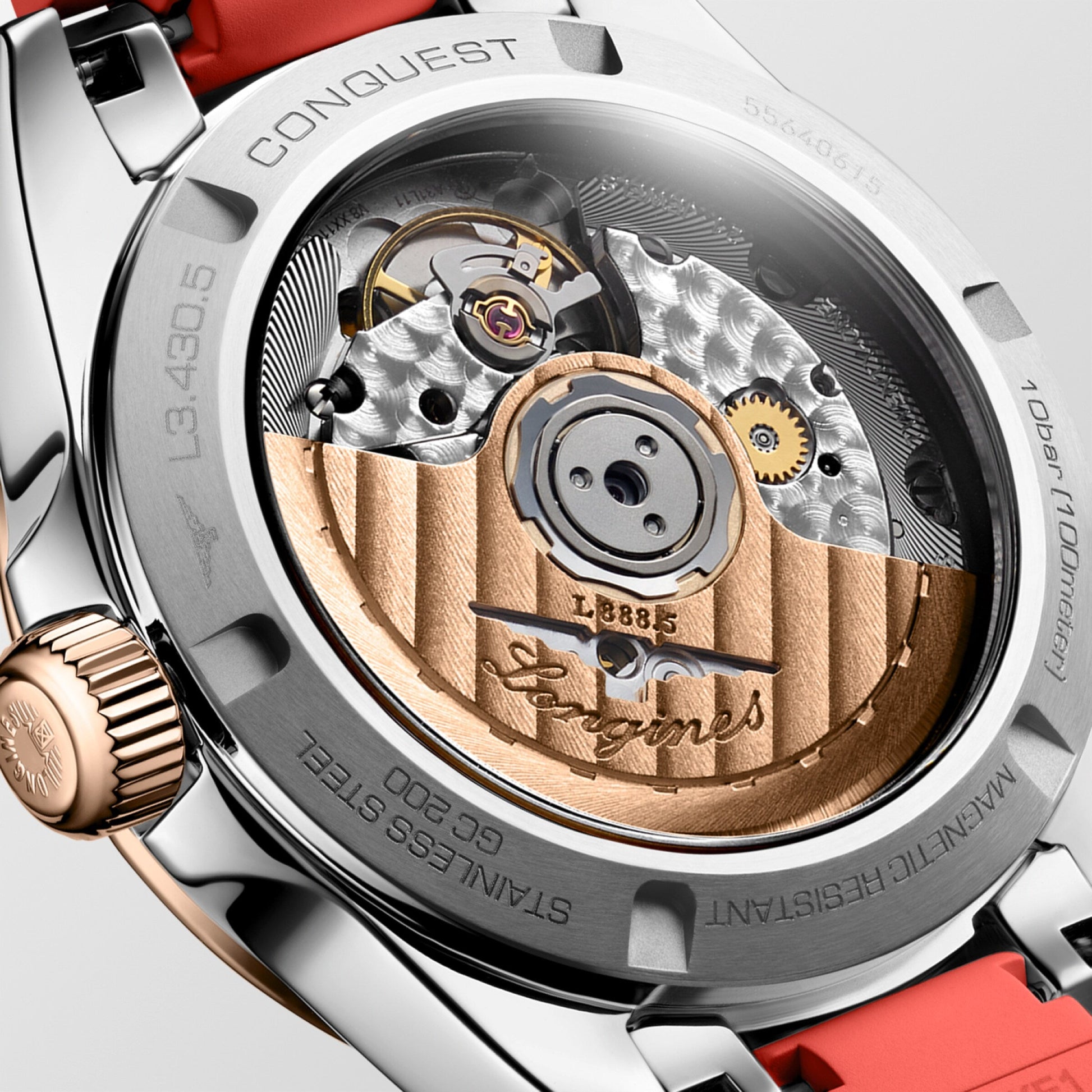 Longines Conquest Automatic Watch, Ø 34.00 Mm, Stainless Steel And 18 Karat Pink Gold Cap 200. L3.430.5.72.9