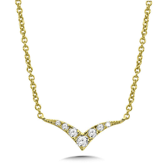 DELICATELY CURVED 14K YELLOW GOLD DIAMOND NECKLACE PDD3080-Y