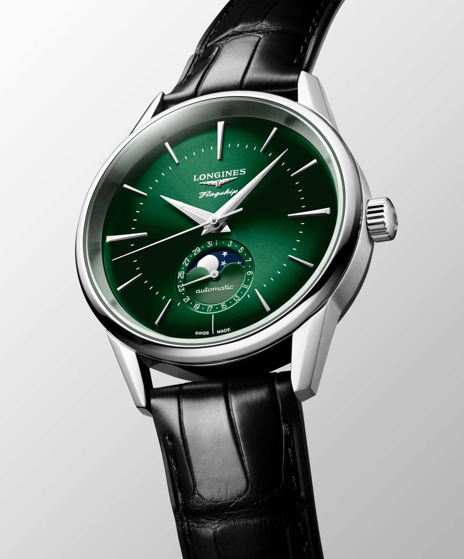 Longines Flagship Heritage Moonphase Automatic Watch, Ø 38.50 Mm, Stainless Steel. L4.815.4.02.2