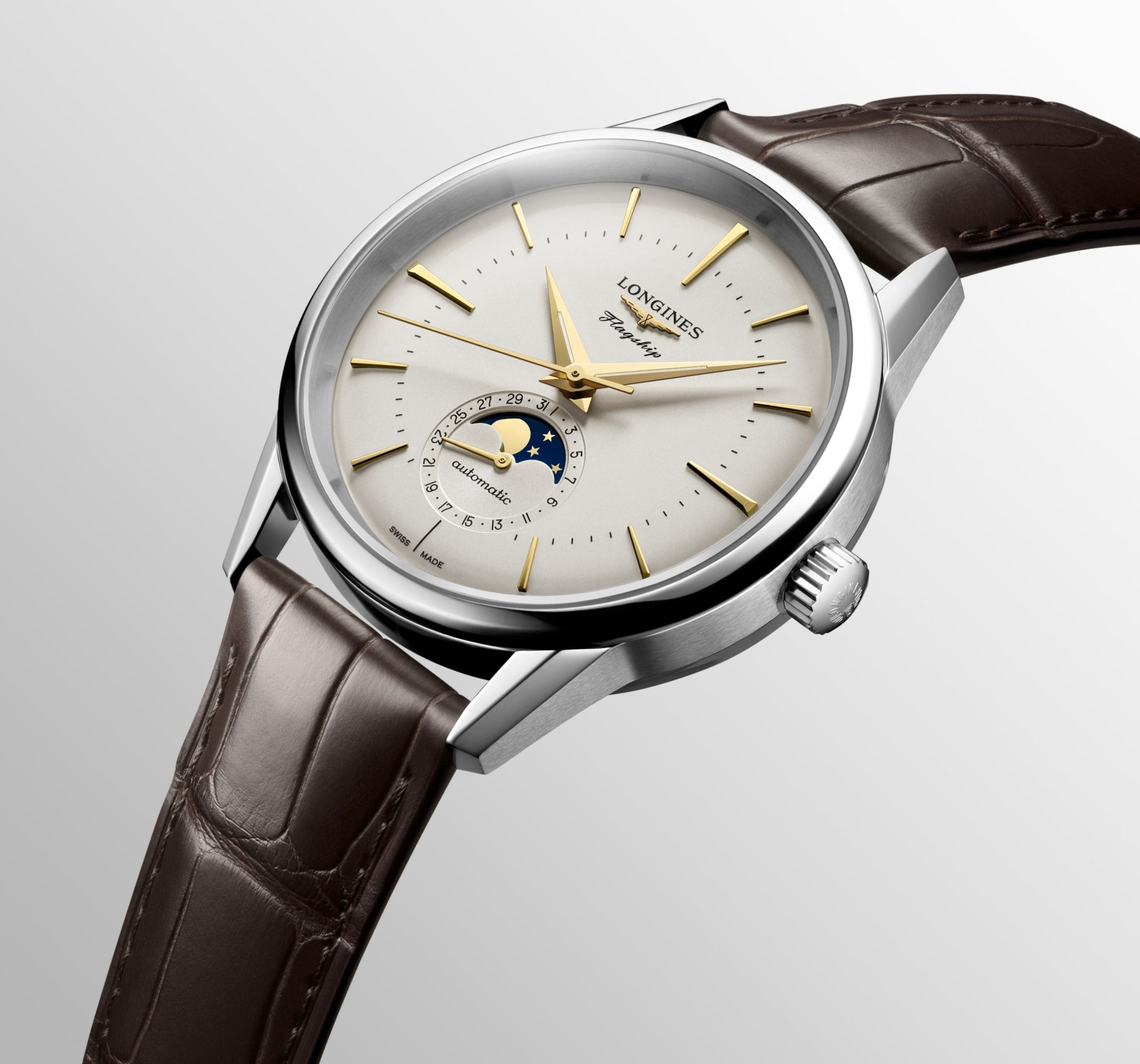Longines Flagship Heritage Moonphase Automatic Watch, Ø 38.50 Mm, Stainless Steel. L4.815.4.78.2