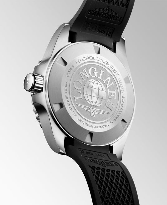 Longines Hydroconquest Gmt Automatic Watch, Ø 41.00 Mm, Stainless Steel And Ceramic Bezel. L3.790.4.56.9