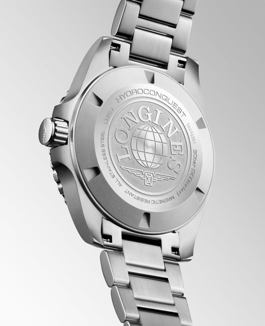 Longines Hydroconquest Gmt Automatic Watch, Ø 43.00 Mm, Stainless Steel And Ceramic Bezel. L3.890.4.56.6