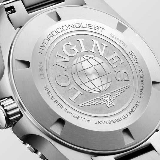 Longines Hydroconquest Gmt Automatic Watch, Ø 43.00 Mm, Stainless Steel And Ceramic Bezel. L3.890.4.96.6