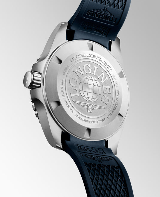 Longines Hydroconquest Gmt Automatic Watch, Ø 43.00 Mm, Stainless Steel And Ceramic Bezel. L3.890.4.96.9