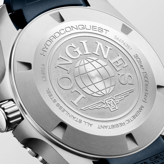 Longines Hydroconquest Gmt Automatic Watch, Ø 43.00 Mm, Stainless Steel And Ceramic Bezel. L3.890.4.96.9