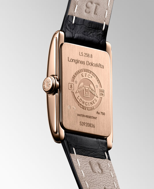 Longines Dolcevita Quartz Watch, 17.70 X 27.00 Mm, 18 Karat Pink Gold. L5.258.8.87.0