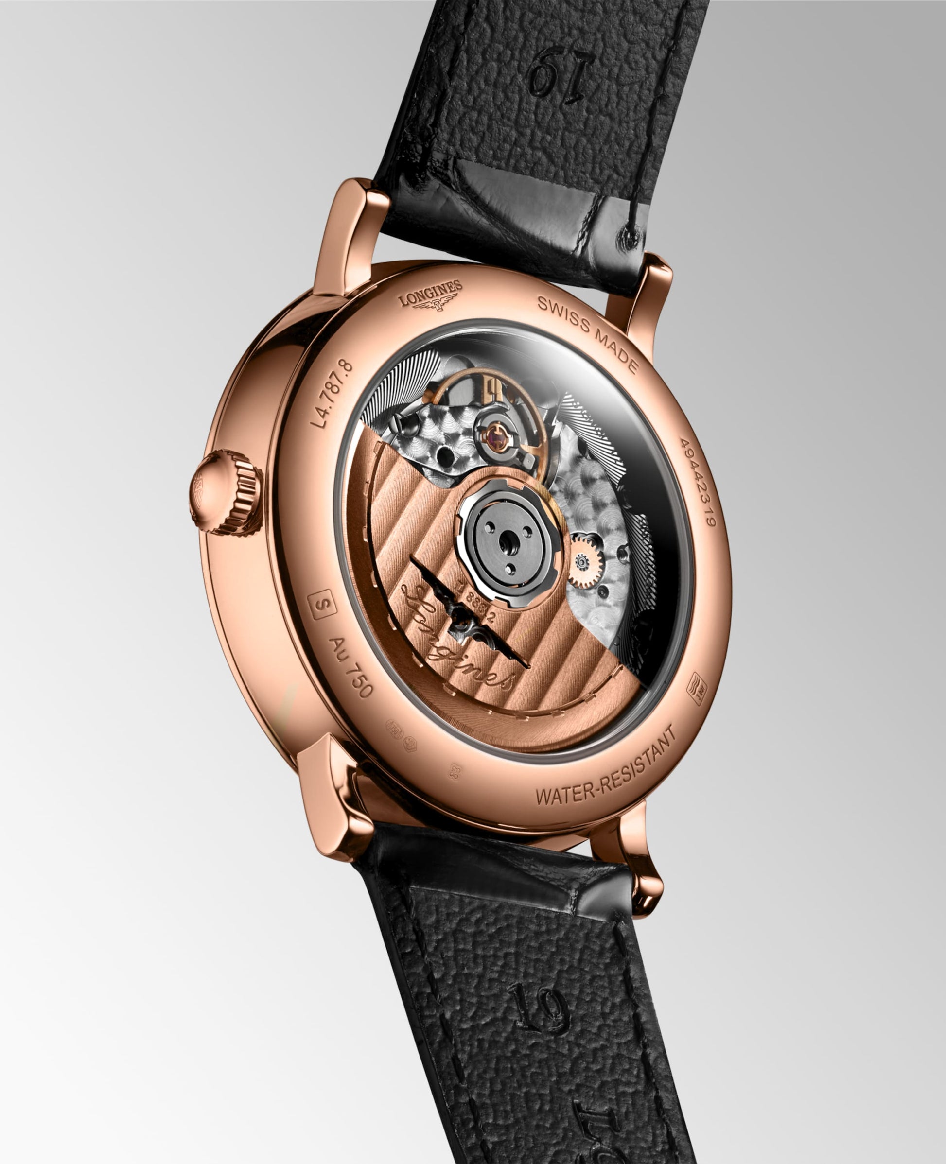 Longines Elegant Collection Automatic Watch, Ø 37.00 Mm, 18 Karat Pink Gold. L4.787.8.12.4