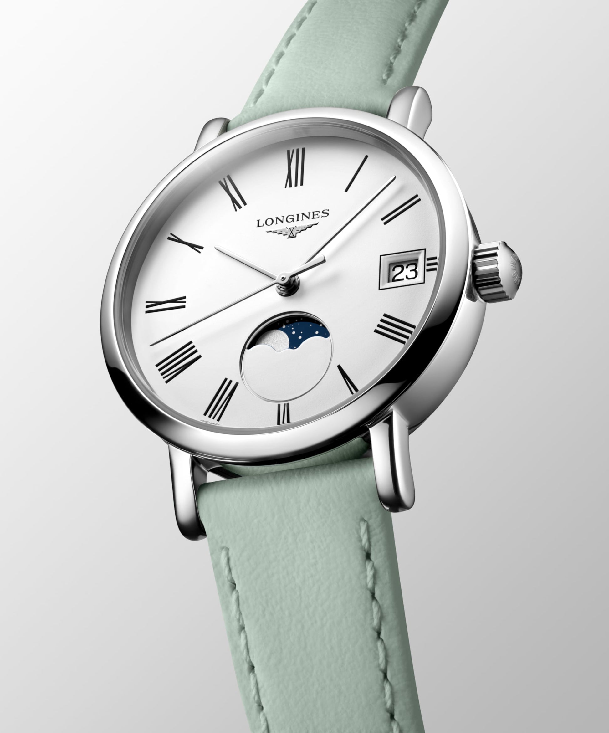 Longines Elegant Collection Moonphase Quartz Watch, Ø 30.00 Mm, Stainless Steel. L4.330.4.11.0