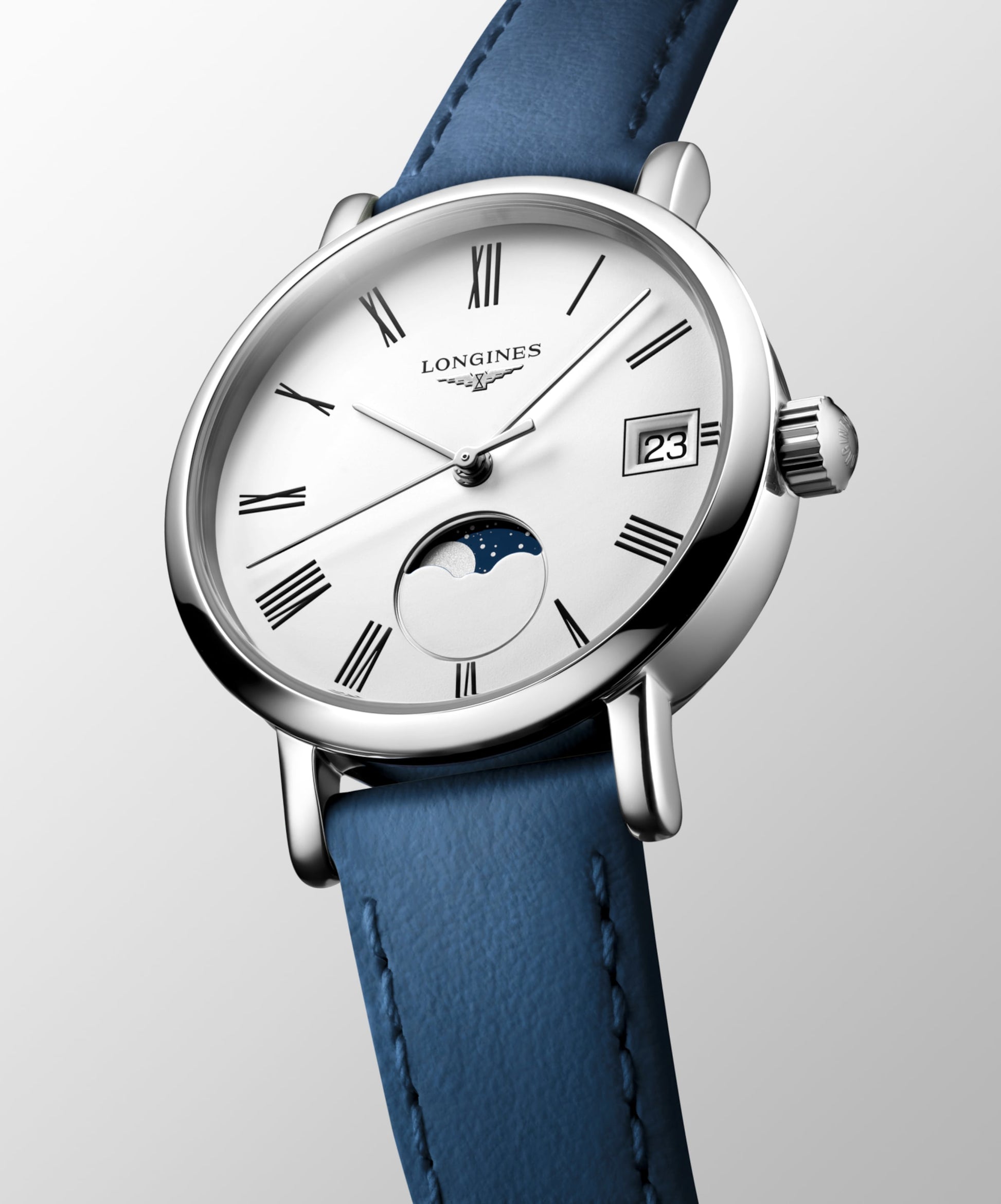Longines Elegant Collection Moonphase Quartz Watch, Ø 30.00 Mm, Stainless Steel. L4.330.4.11.2