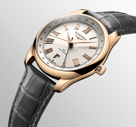 Longines Master Collection Gmt Automatic Watch, Ø 40.00 Mm, 18 Karat Pink Gold. L2.844.8.71.2