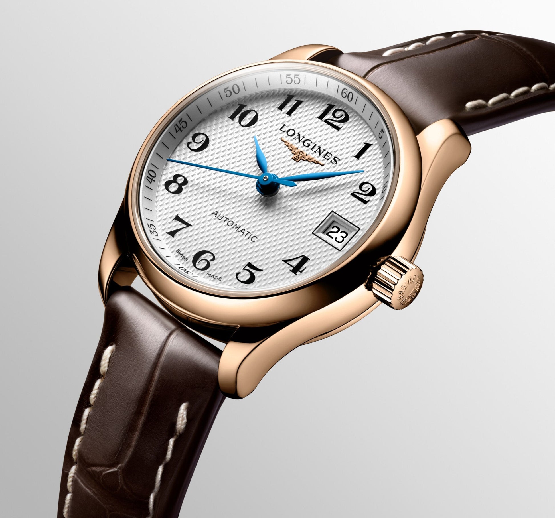 Longines Master Collection Automatic Watch, Ø 25.50 Mm, 18 Karat Pink Gold. L2.128.8.78.3