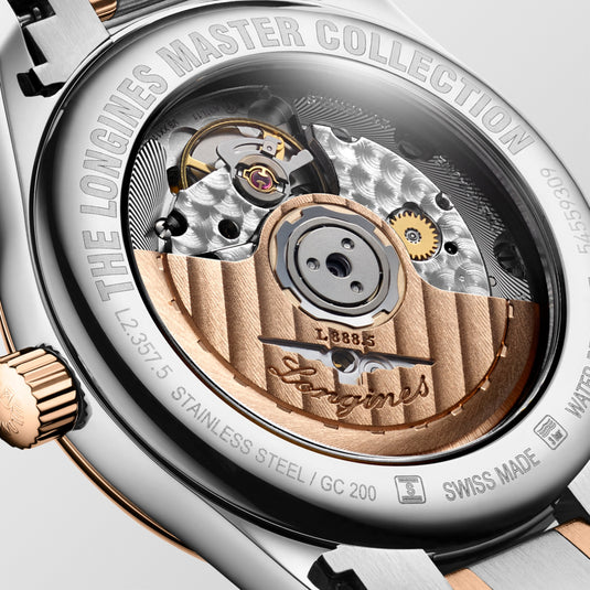 Longines Master Collection Automatic Watch, Ø 34.00 Mm, Stainless Steel And 18 Karat Pink Gold Cap 200. L2.357.5.70.7