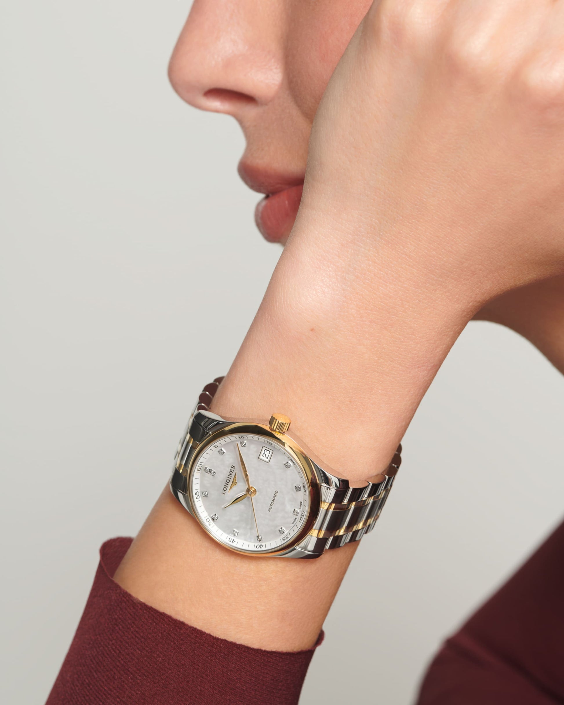 Longines Master Collection Automatic Watch, Ø 34.00 Mm, Stainless Steel And 18 Karat Yellow Gold Cap 200. L2.357.5.87.7